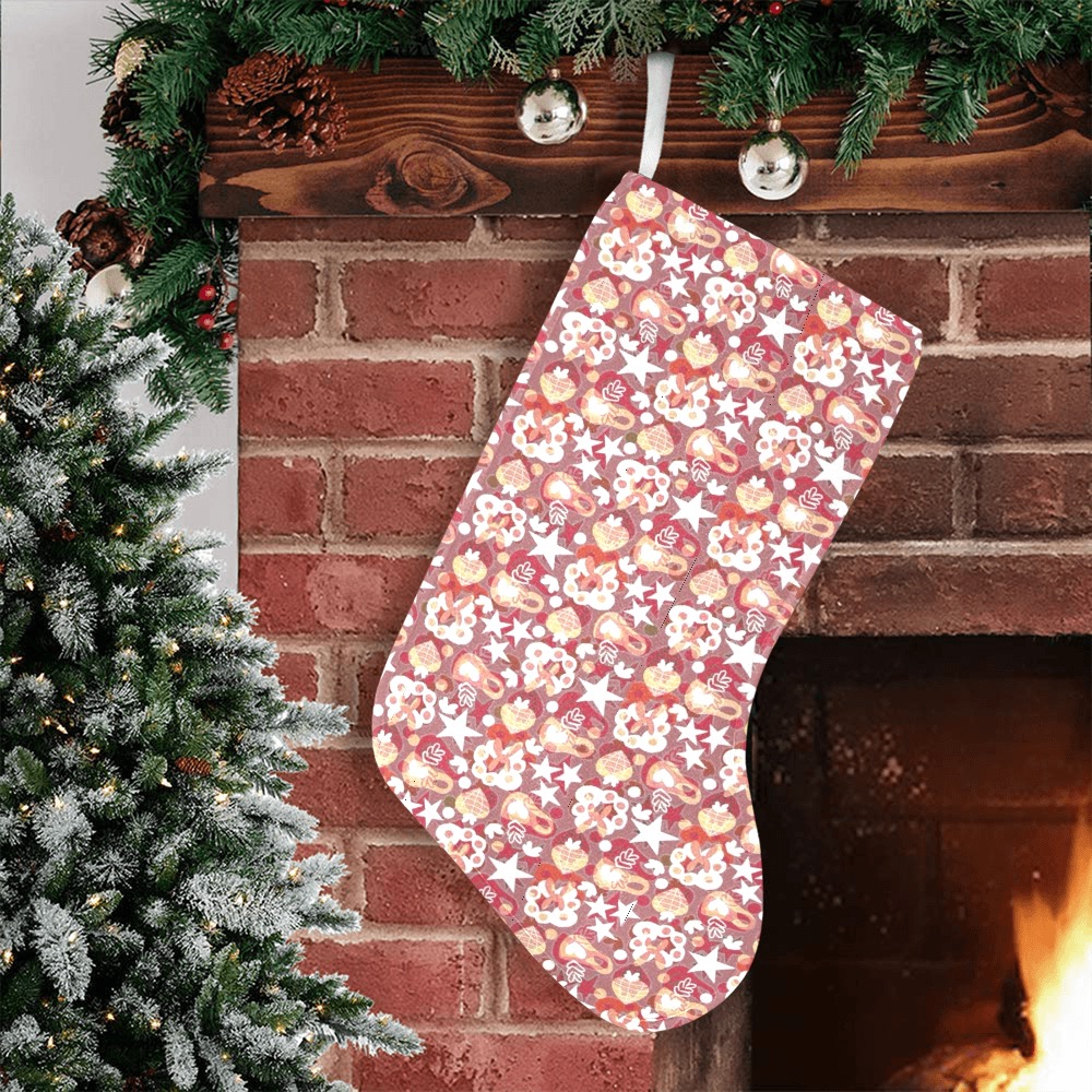 Stars For The Holiday Pattern Christmas Stocking (Without Folded Top)