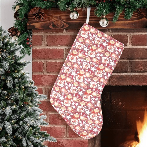 Stars For The Holiday Pattern Christmas Stocking (Without Folded Top)