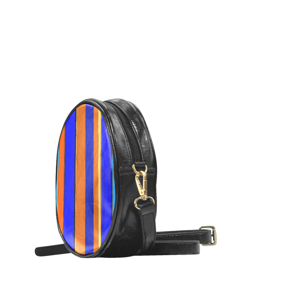 Abstract Blue And Orange 930 Round Sling Bag (Model 1647)