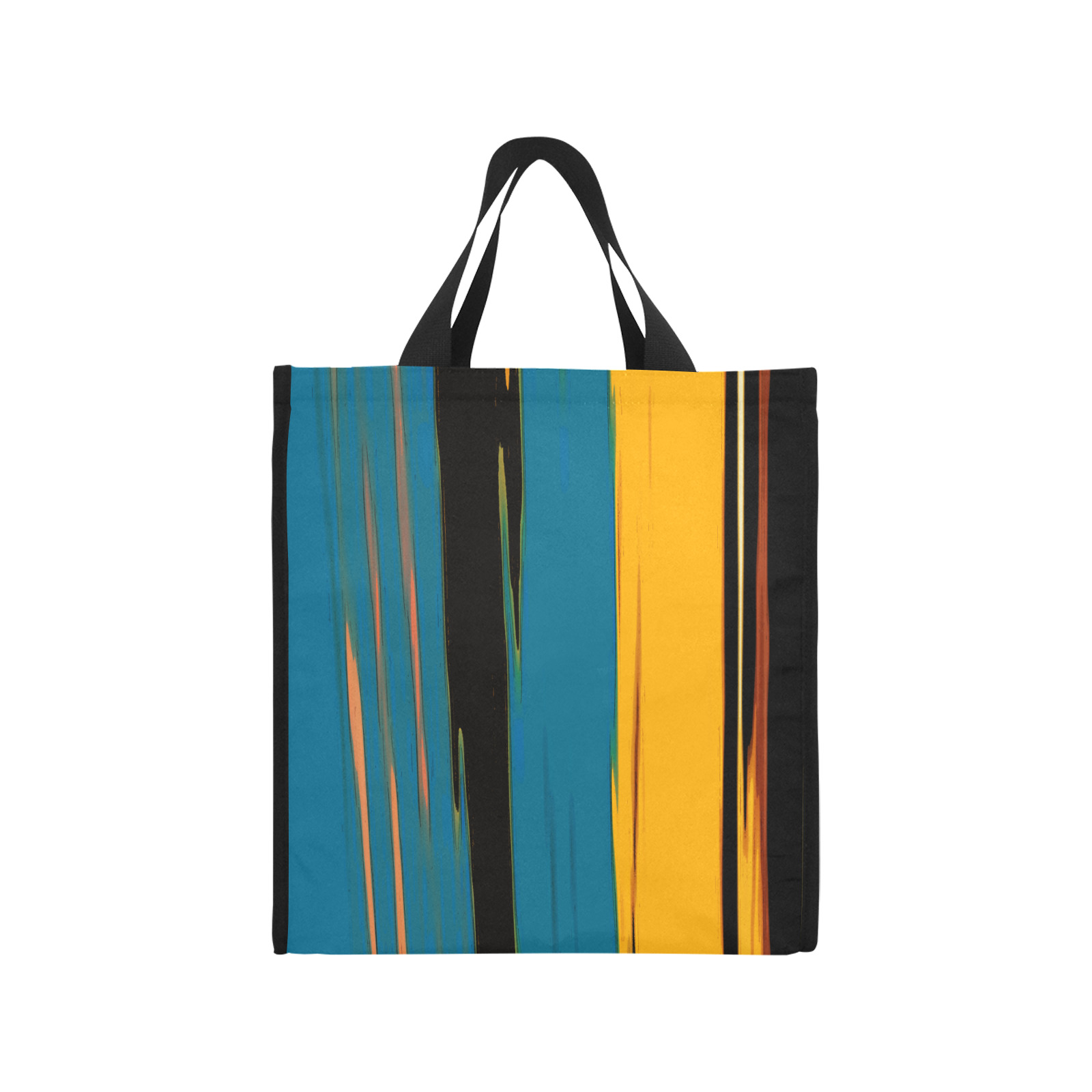 Black Turquoise And Orange Go! Abstract Art Picnic Tote Bag (Model 1717)