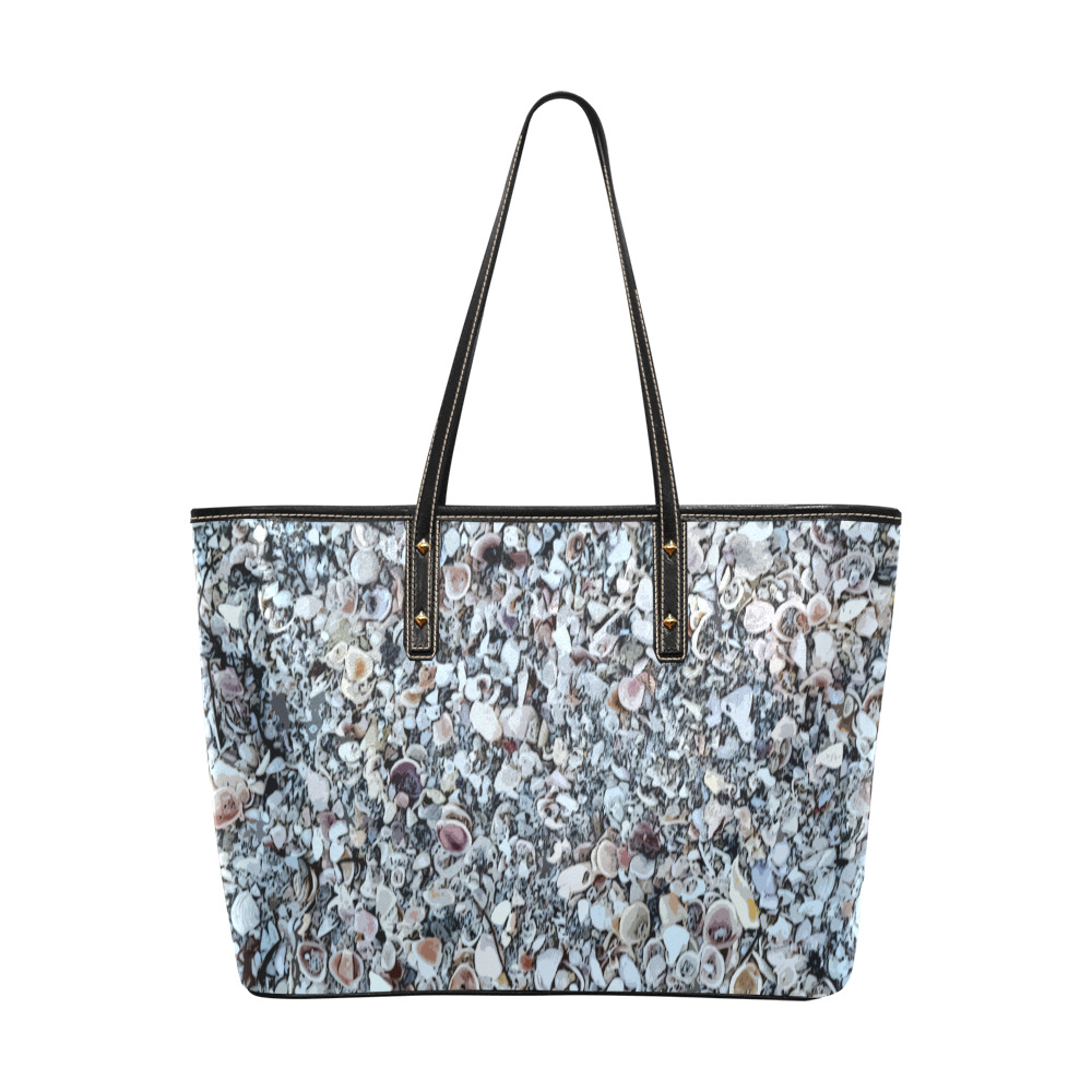Shells On The Beach 7294 Chic Leather Tote Bag (Model 1709)