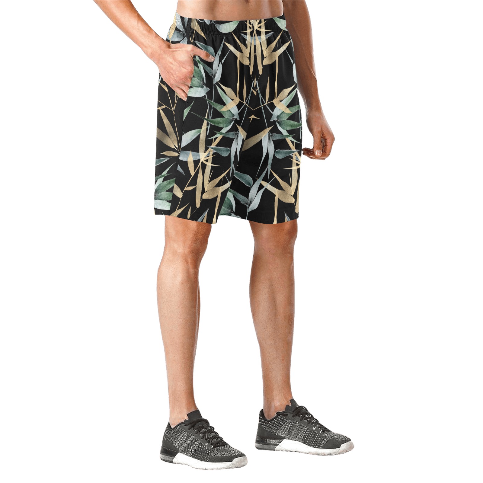 Bamboo Men's All Over Print Elastic Beach Shorts (Model L20)