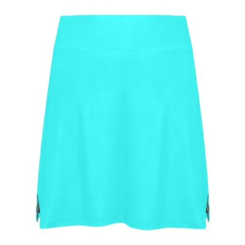 Neon Aqua Blue Women's Athletic Skirt (Model D64)