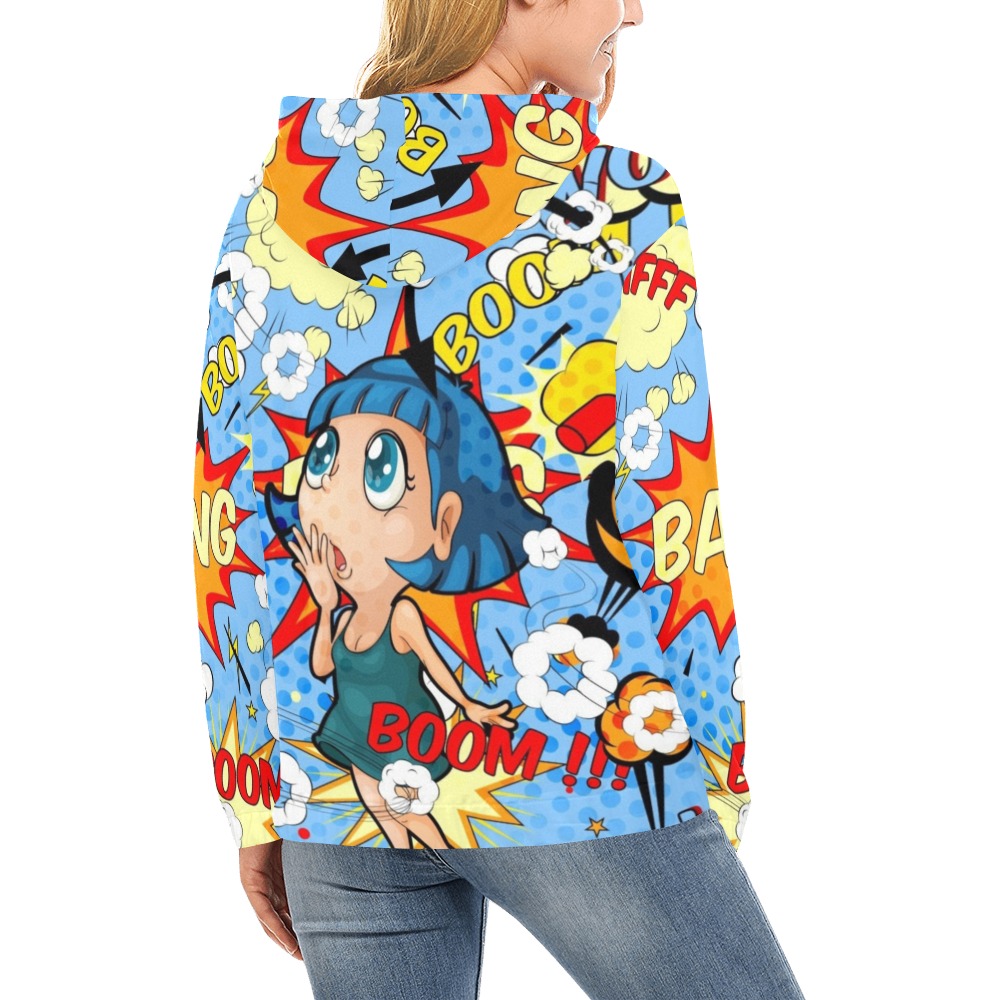 Manga-1 All Over Print Hoodie for Women (USA Size) (Model H13)