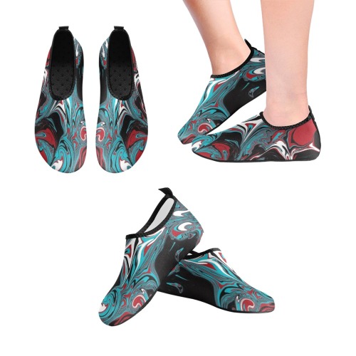 Dark Wave of Colors Kids' Slip-On Water Shoes (Model 056)