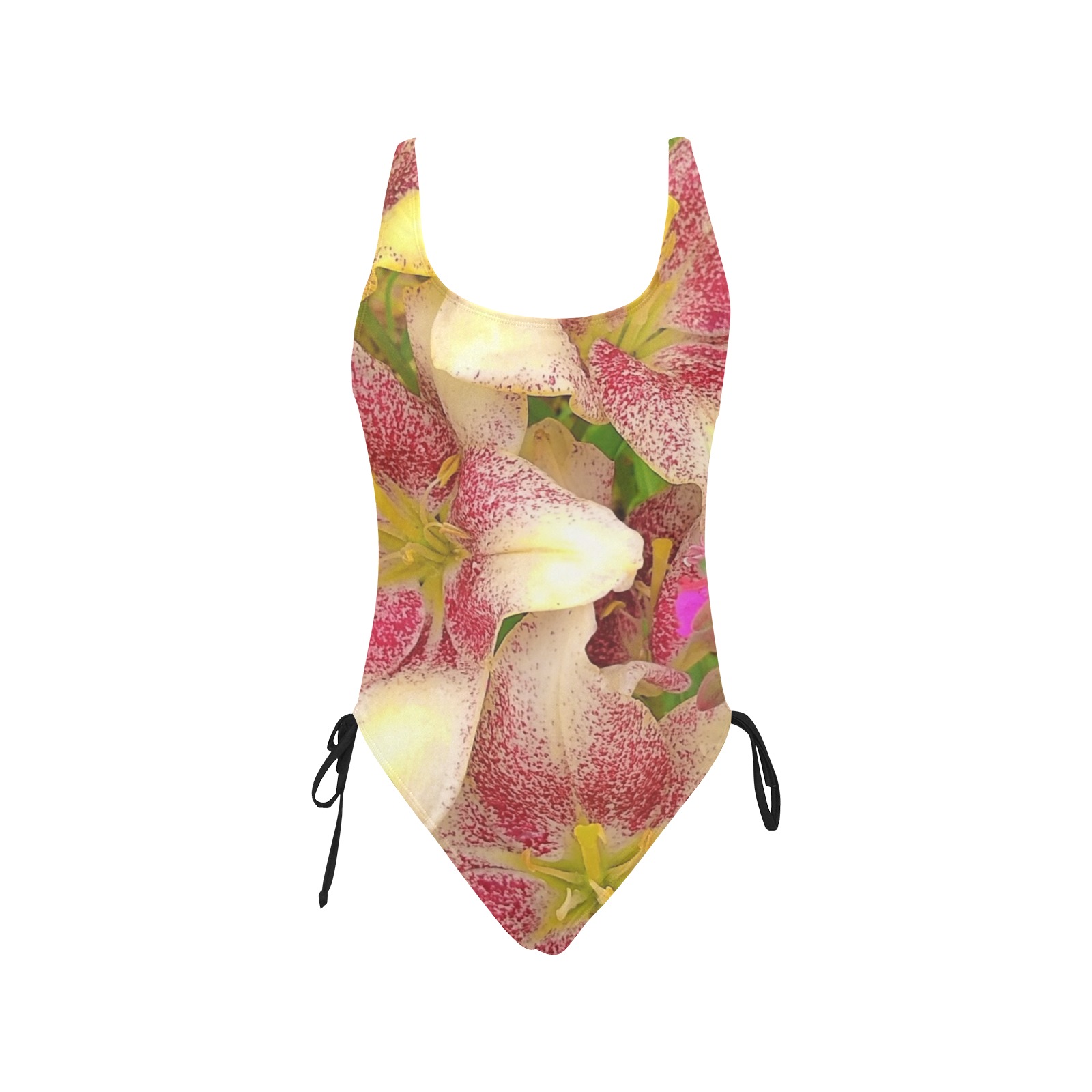 Star Gazer Lily Drawstring Side One Piece Swimsuit Drawstring Side One