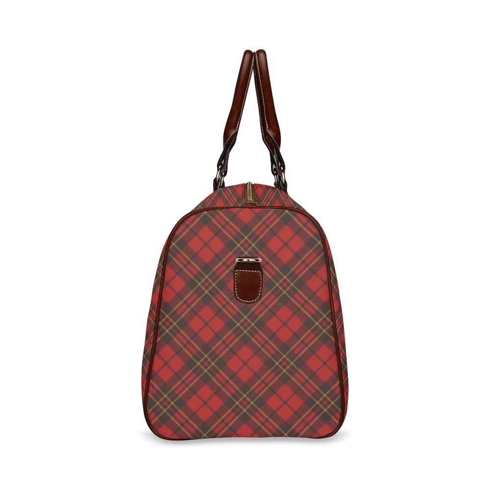 Red tartan plaid winter Christmas pattern holidays Waterproof Travel Bag/Large (Model 1639)