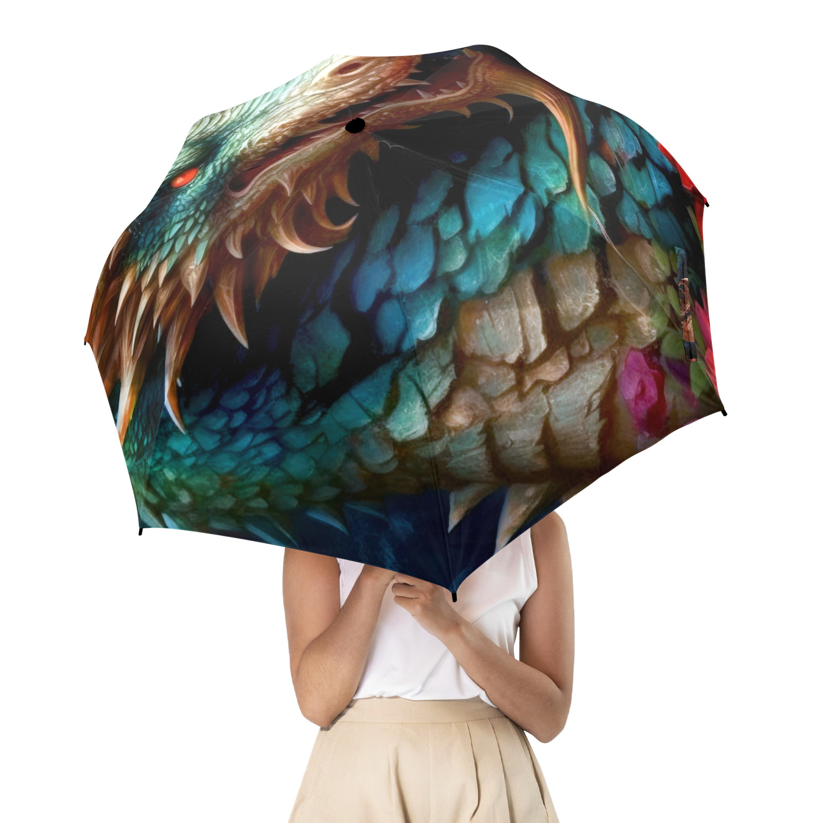 Dragon world umbrella Semi-Automatic Foldable Umbrella (Model U12)