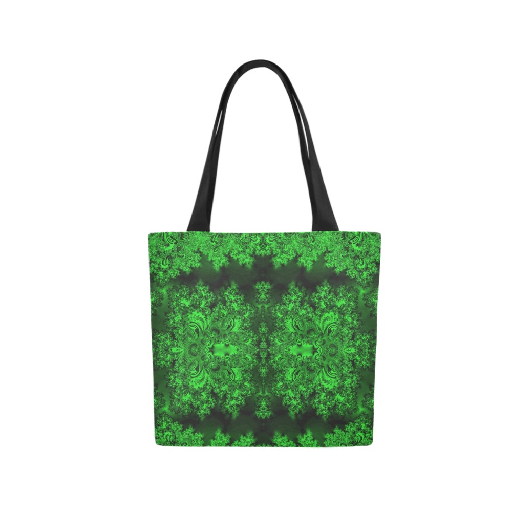 Frost on the Evergreens Fractal Canvas Tote Bag (Model 1657)