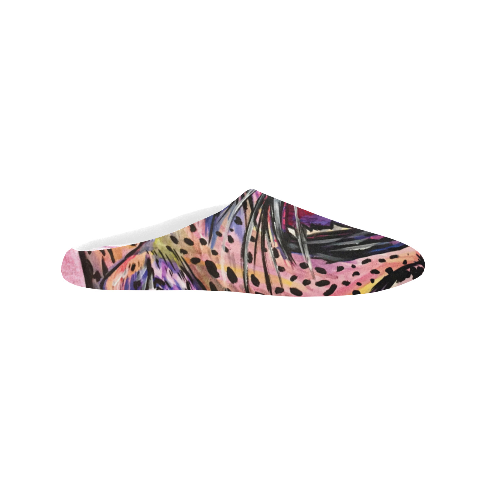 Leopard Scream Women's Non-Slip Cotton Slippers (Model 0602)