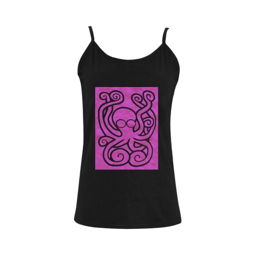 Octo-Doodle-Pus Pink Women's Spaghetti Top (USA Size) (Model T34)