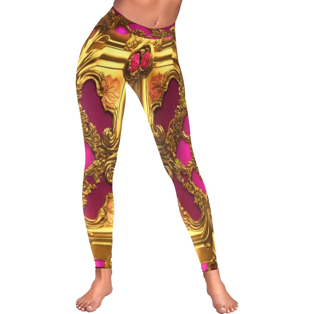 Futuristic beautiful vibrant collectable Fly Women's Low Rise Leggings (Invisible Stitch) (Model L05)