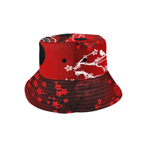 Red Blossom Unisex Summer Bucket Hat
