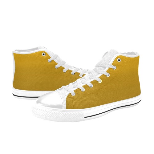 yel sp High Top Canvas Shoes for Kid (Model 017)