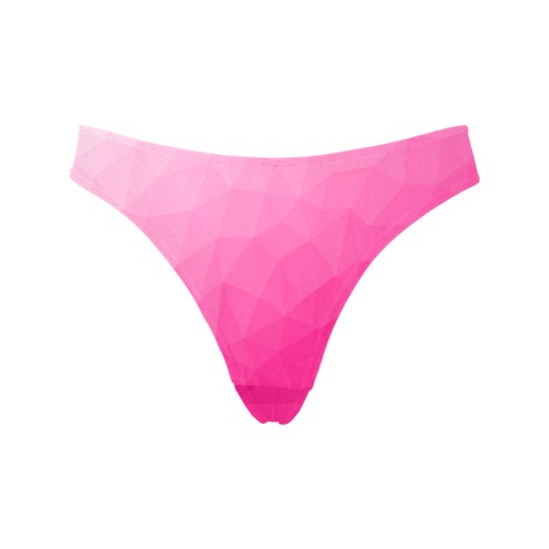 Hot pink gradient geometric mesh pattern Women's All Over Print Thongs (Model L30)