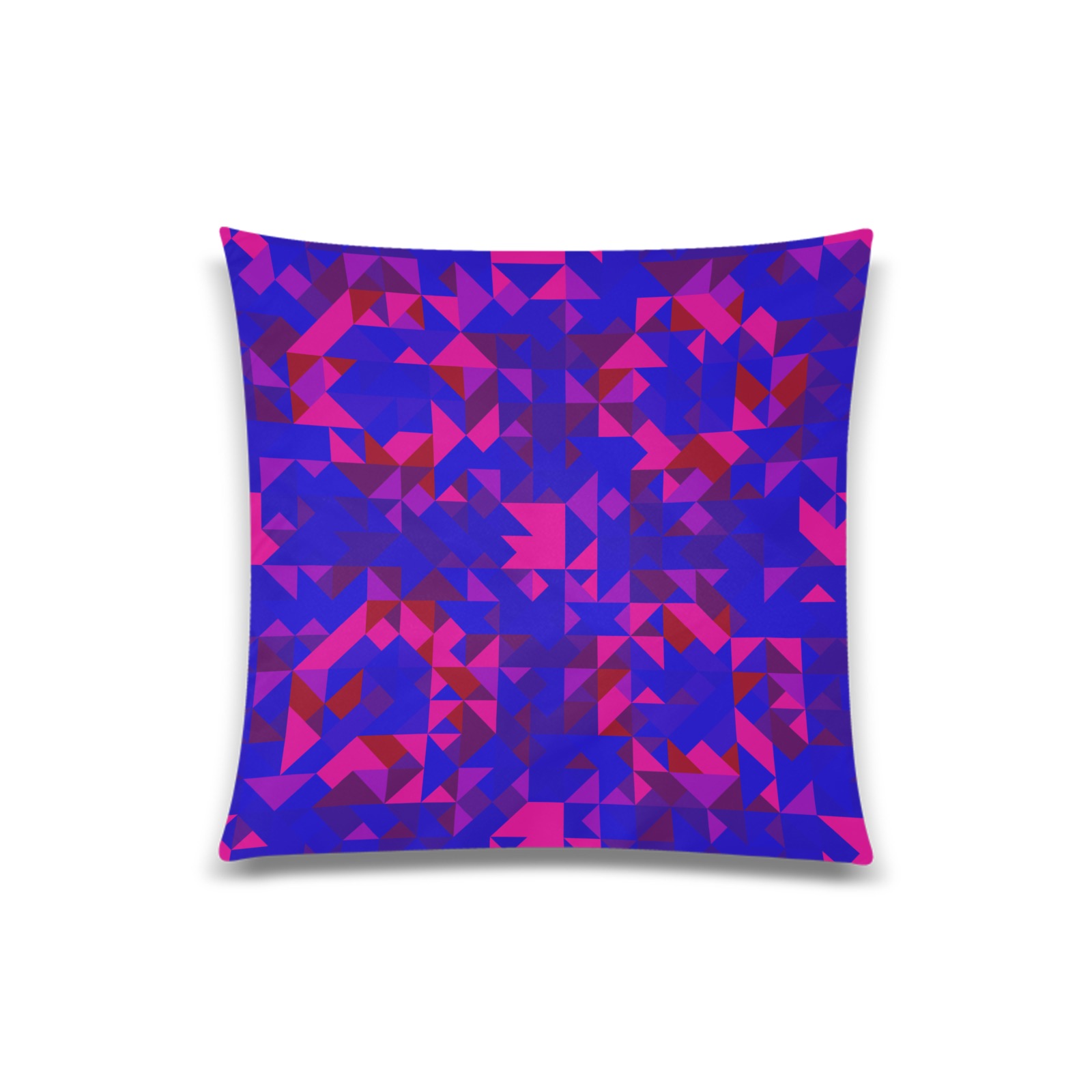 Berry Blue and Red Geometric Custom Zippered Pillow Case 20"x20"(Twin Sides)