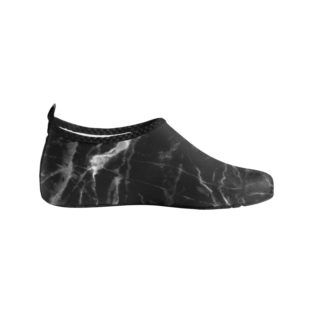 Black marble texture Kids' Slip-On Water Shoes (Model 056)