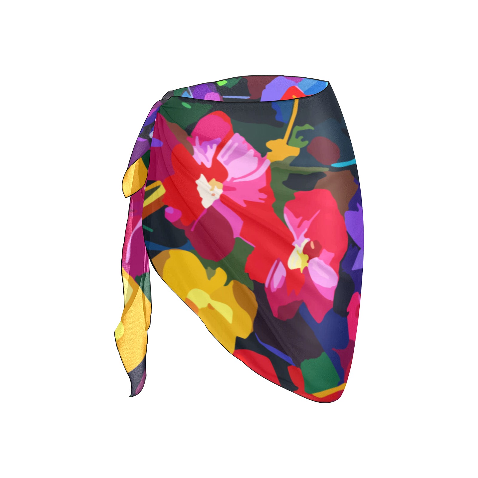 Chic colorful summer flower mix art. Beach Sarong Wrap