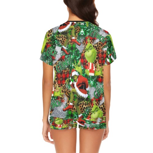 Green guy inspired Pattern lady short set Women's Short Pajama Set