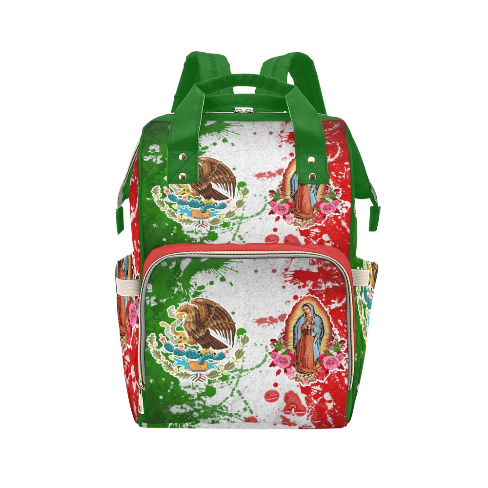 Mexican Flag and Virgin Mary Multi-Function Diaper Backpack/Diaper Bag (Model 1688)