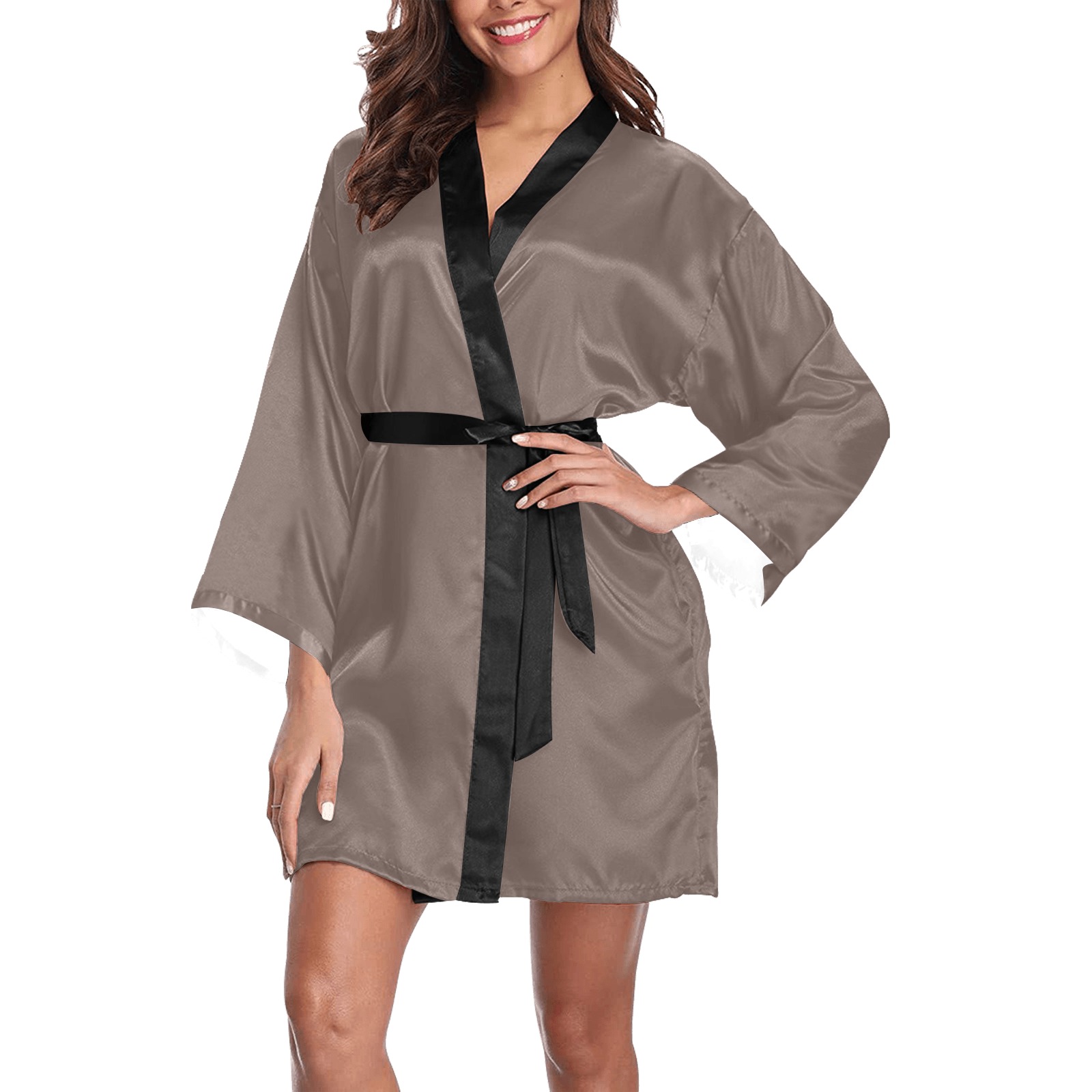 Coffee Quartz Long Sleeve Kimono Robe
