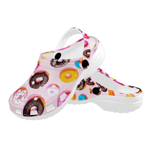 Donut pattern Custom Print Foam Clogs for Adults