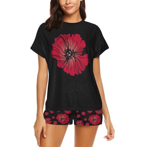 Ô Scarlet Poppy 2 Women's Short Pajama Set