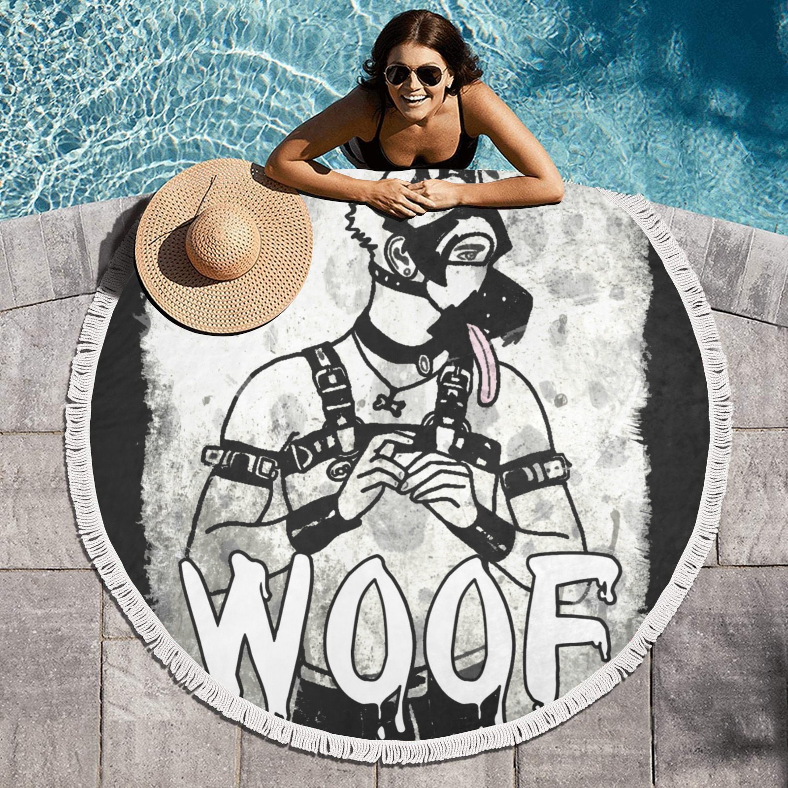Woof by Fetishworld Circular Beach Shawl Towel 59"x 59"