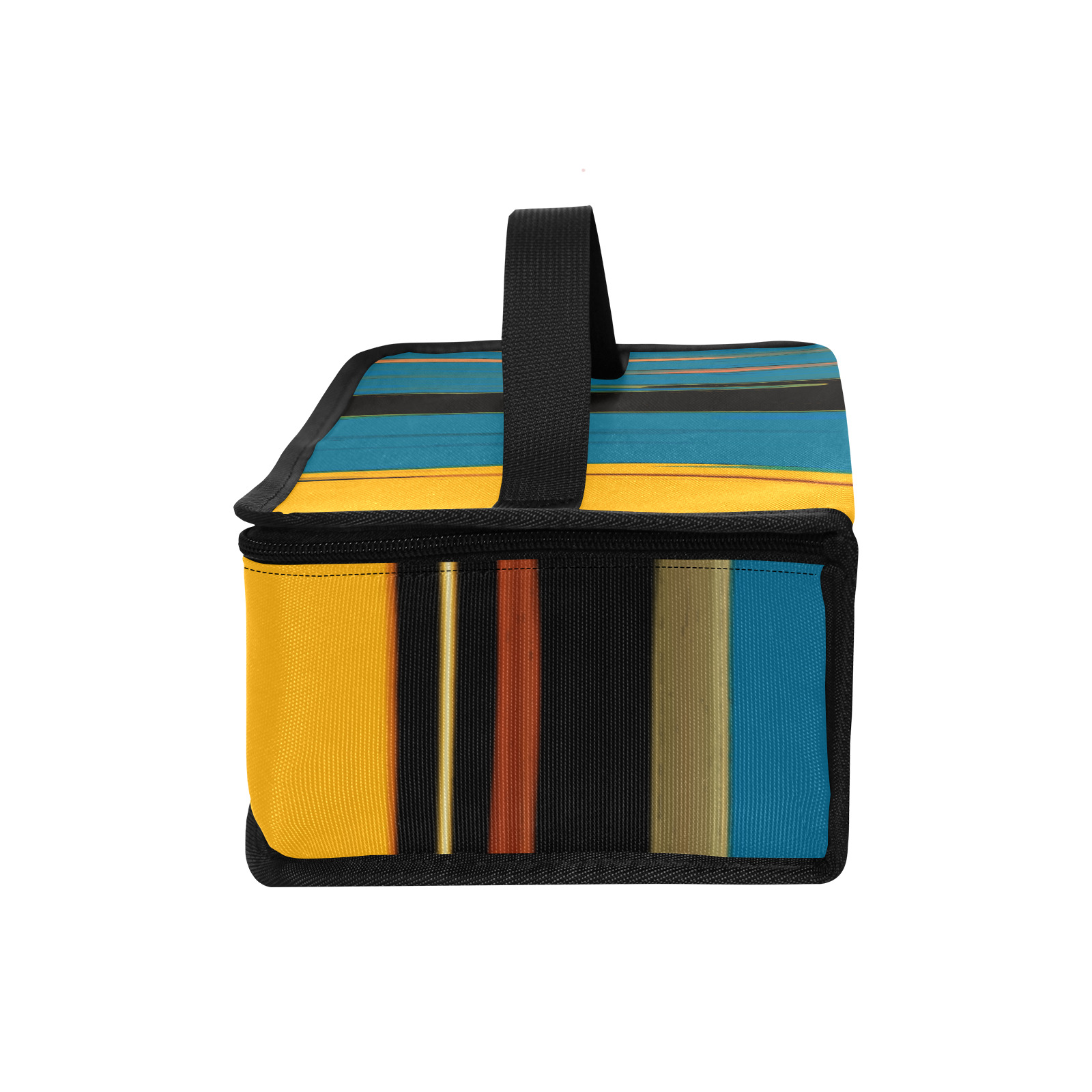 Black Turquoise And Orange Go! Abstract Art Portable Insulated Lunch Bag (Model 1727)