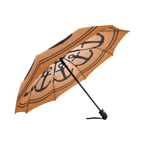 Anchors on Tangerine Auto-Foldable Umbrella (Model U04)