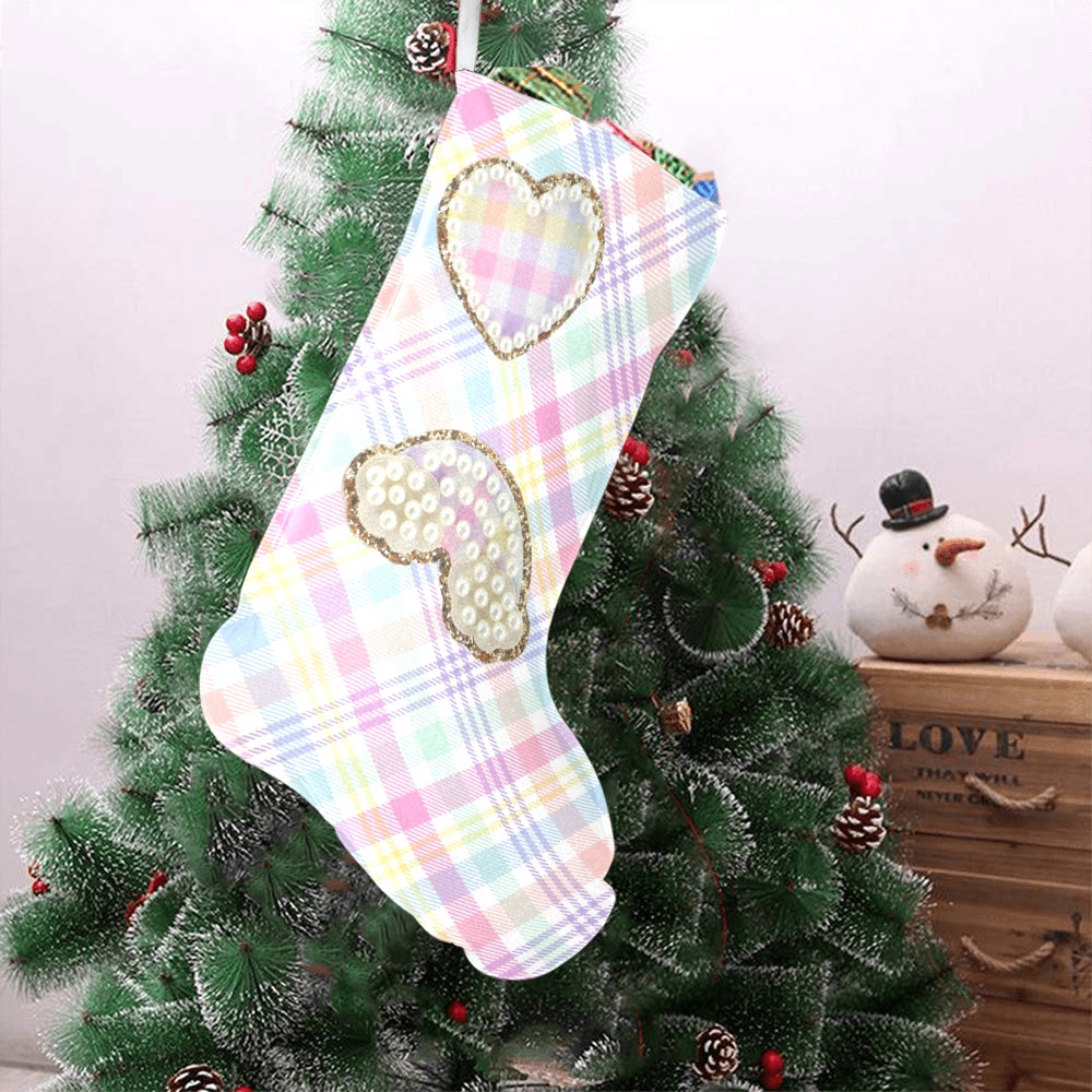 rainbowplaidstocking Christmas Stocking (Without Folded Top)