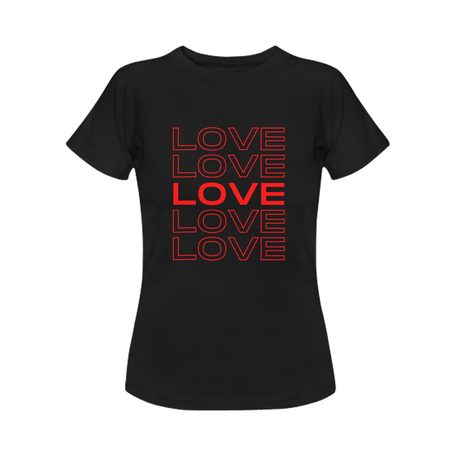 Love 5 X's Women's T-Shirt in USA Size (Front Printing Only)