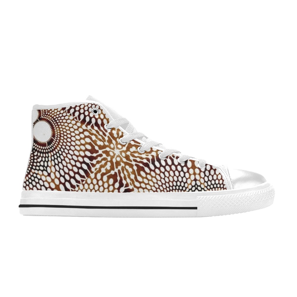 AFRICAN PRINT PATTERN 4 High Top Canvas Shoes for Kid (Model 017)