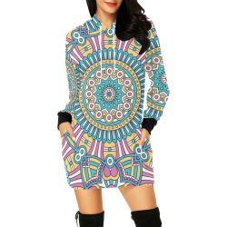 Mandala All Over Print Hoodie Mini Dress (Model H27)