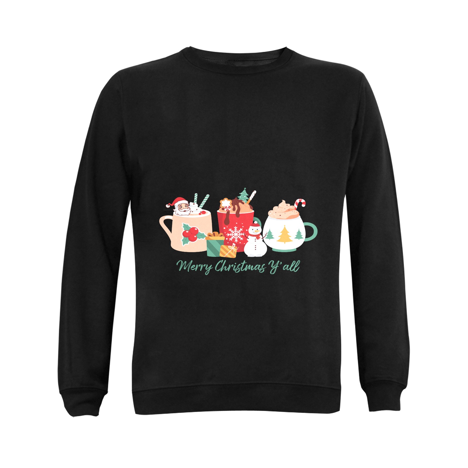 Merry Christmas Y'all (BL) Gildan Crewneck Sweatshirt(NEW) (Model H01)