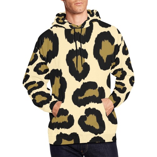 Leopard Patten Design All Over Print Hoodie for Men (USA Size) (Model H13)