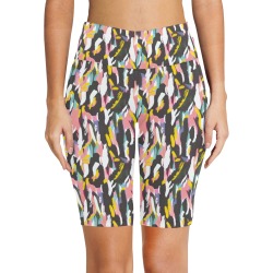 Colorful brushstrokes II Women's Workout Half Tights (Model L42)