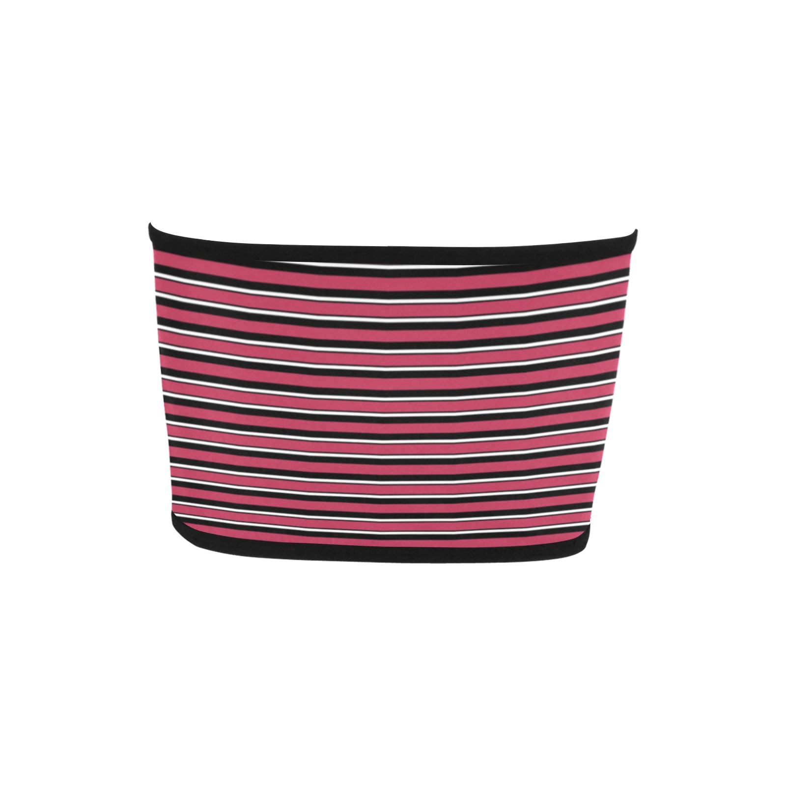 Magenta, Black and White Stripes Bandeau Top