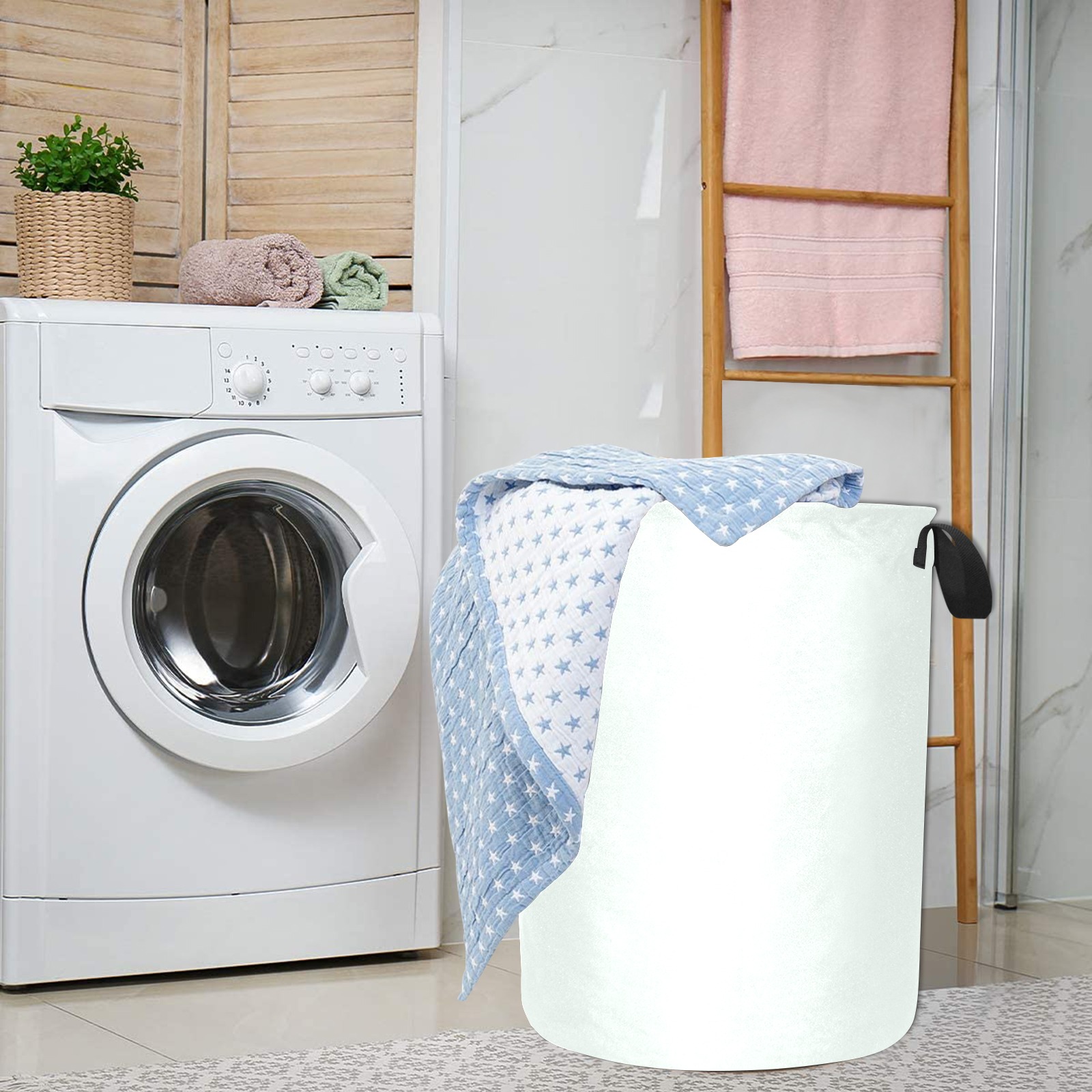 color mint cream Laundry Bag (Large)