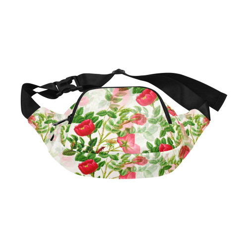 Vintage Red Floral Blossom Fanny Pack/Small (Model 1677)