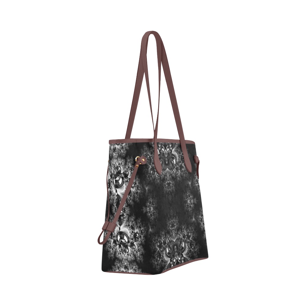 Frost at Midnight Fractal Clover Canvas Tote Bag (Model 1661)