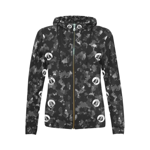 New Project (2) (1) All Over Print Full Zip Hoodie for Women (Model H14)