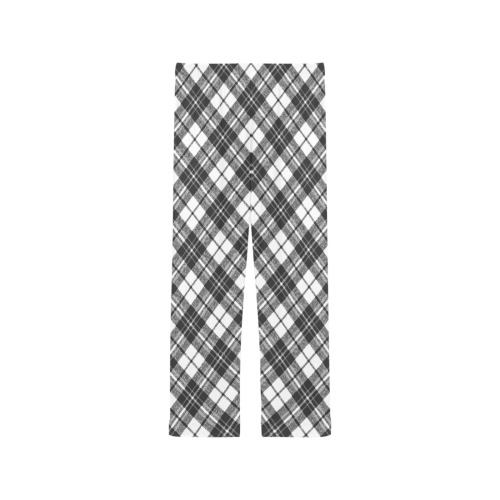 Tartan black white pattern holidays Christmas xmas elegant lines geometric cool fun classic elegance Women's Pajama Trousers