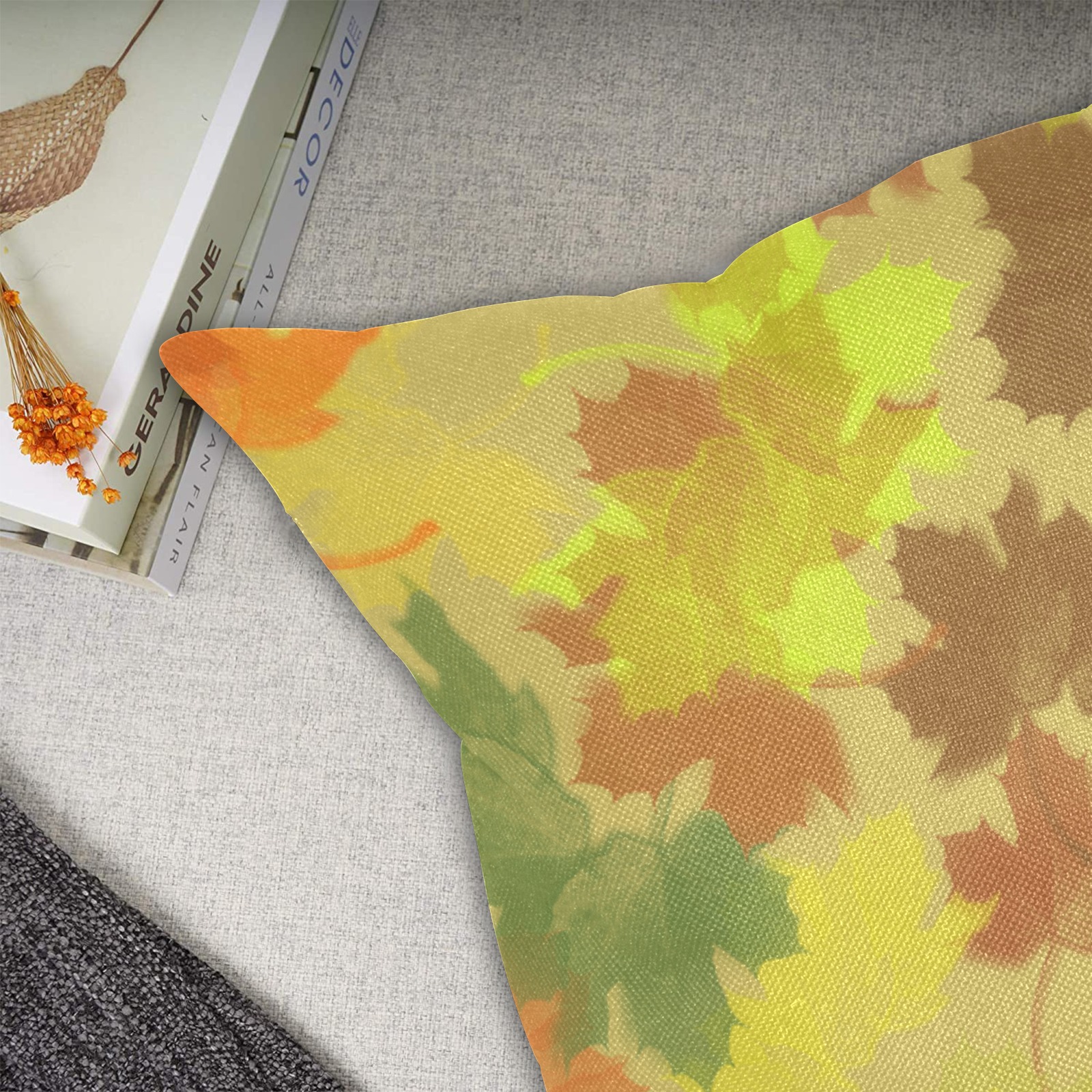 Autumn Leaves / Fall Leaves Linen Zippered Pillowcase 18"x18"(Two Sides&Pack of 2)