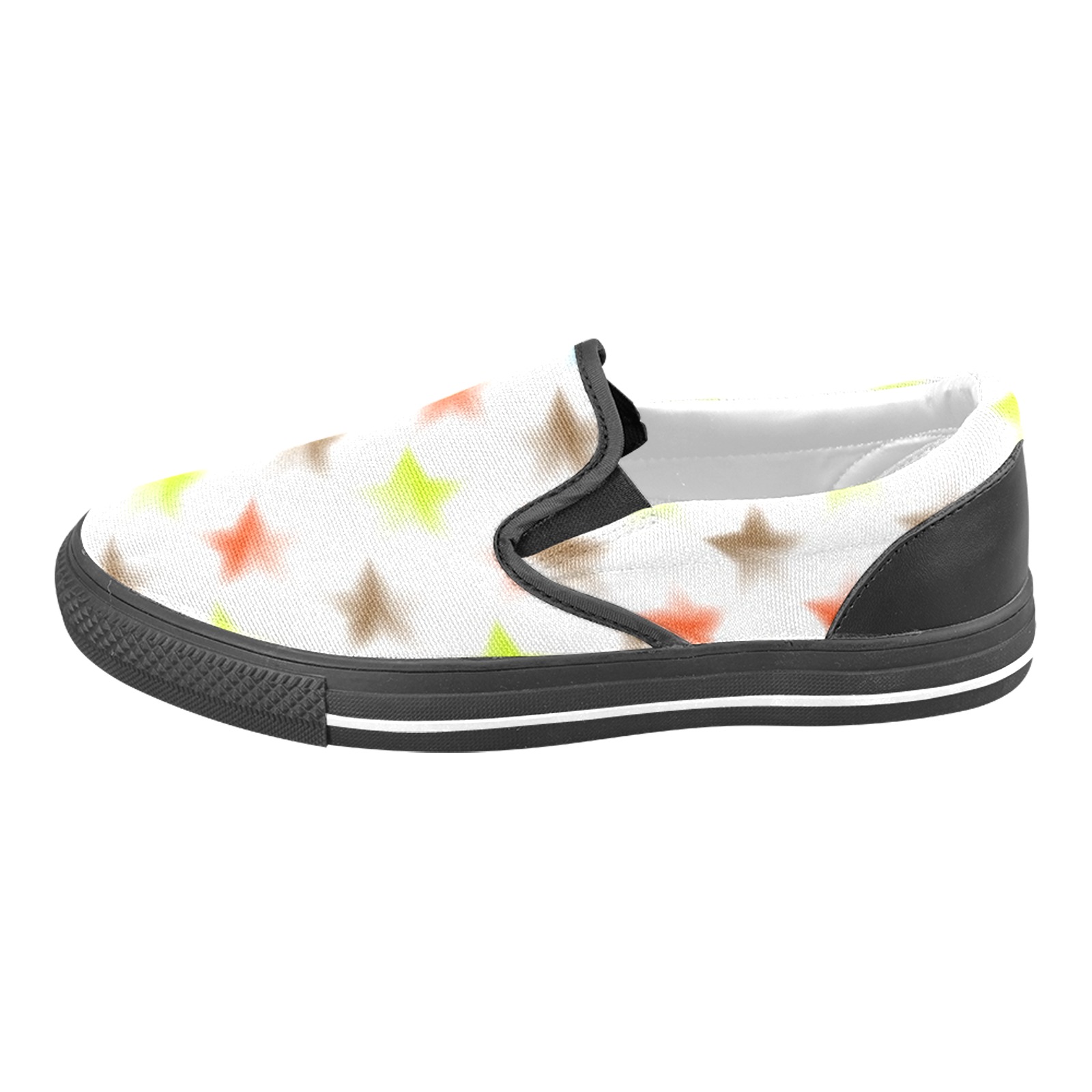 stars blk Slip-on Canvas Shoes for Kid (Model 019)