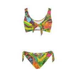 African Tree Collection Bow Tie Front Bikini Swimsuit (Model S38)