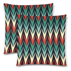 Geometric Zig Zag Chevron Custom Zippered Pillow Cases 18"x 18" (Twin Sides) (Set of 2)