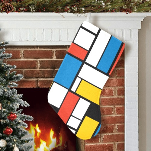 Mondrian De Stijl Modern Christmas Stocking (Without Folded Top)