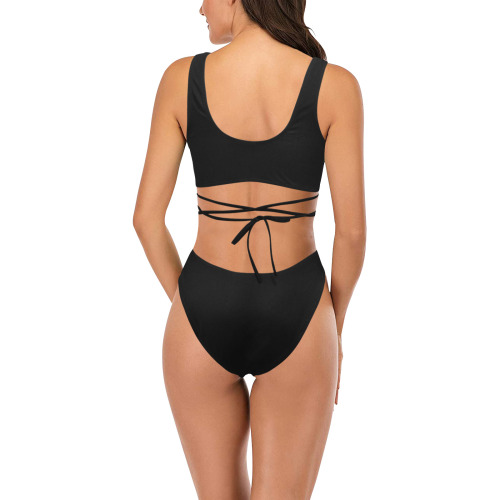 BLACK Cross String Bikini Set (Model S29)