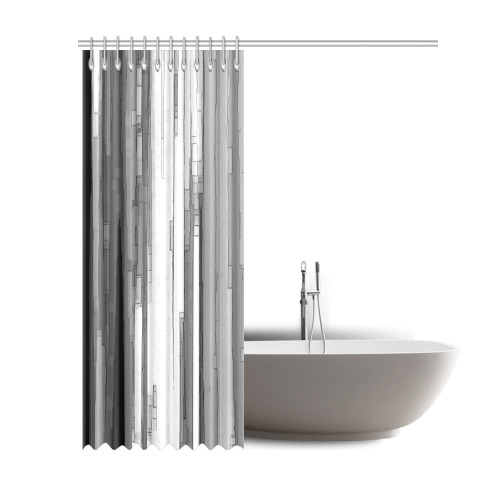 Greyscale Abstract B&W Art Shower Curtain 69"x84"